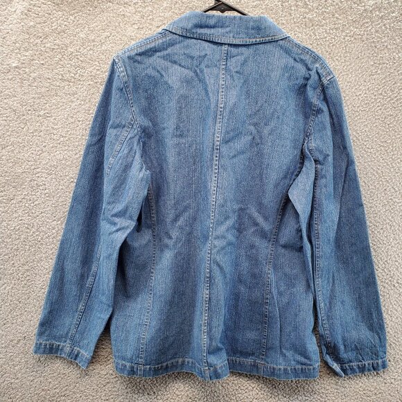 Style & Co Jeans Denim Jacket Large L Buttons Women’s Pockets - Picture 5 of 5